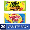image:imageSOUR PATCH KIDS and SWEDISH FISH Mini Soft amp Chewy Gummy Candy Variety Pack Bulk Candy 20 Snack Packs