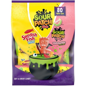image:imageSOUR PATCH KIDS SWEDISH FISH Soft amp Chewy Candy Variety Pack 80 ct36332 OZ Pack of 9